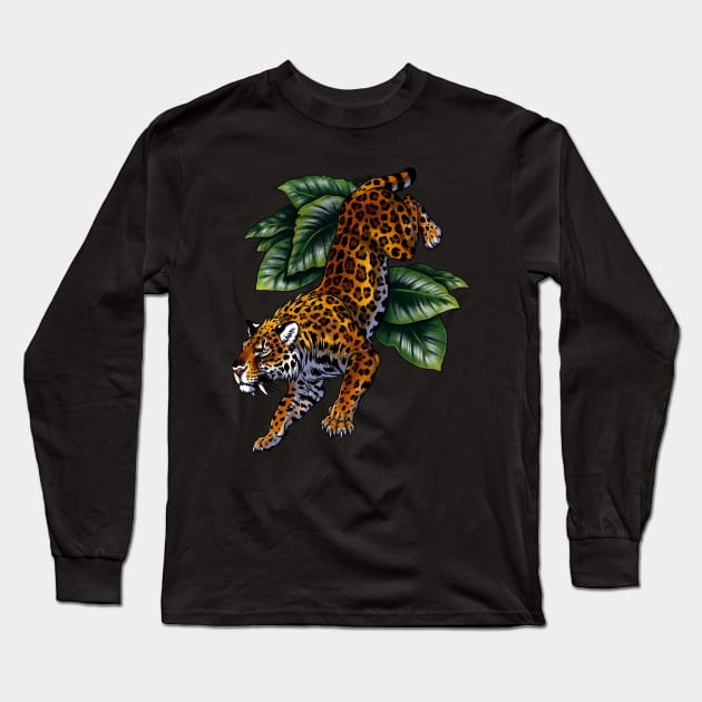 Smilodon - Saber Toothed Cat Long Sleeve T-Shirt by Pip Tacla